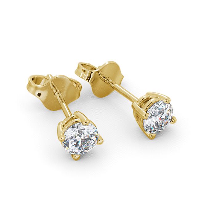 Stud Women's Earrings Certified 1 CT Round Cut EF VS/SI Lab Grown Diamond 925 Sterling Silver With Vermeil Gold